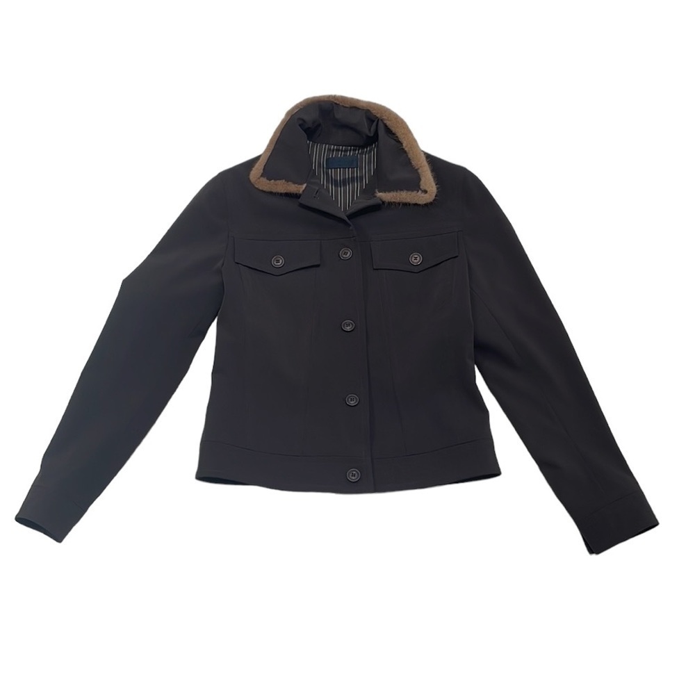 NAPOLEONE Jacket Lightweight Coat Italy Fur Trim Size IT42 US 6 - Picture 3 of 14